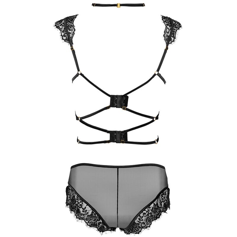 LIVCO CORSETTI FASHION - PALMENOM LC 90614 SUJETADOR + PANTY NEGRO - Imagen 4