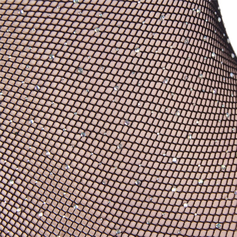 SUBBLIME - 952297 BODYSTOCKING DE REJILLA BRILLANTE CON HOMBROS DESCUBIERTOS MANGA LARGA NEGRO TALLA ÚNICA - Imagen 4