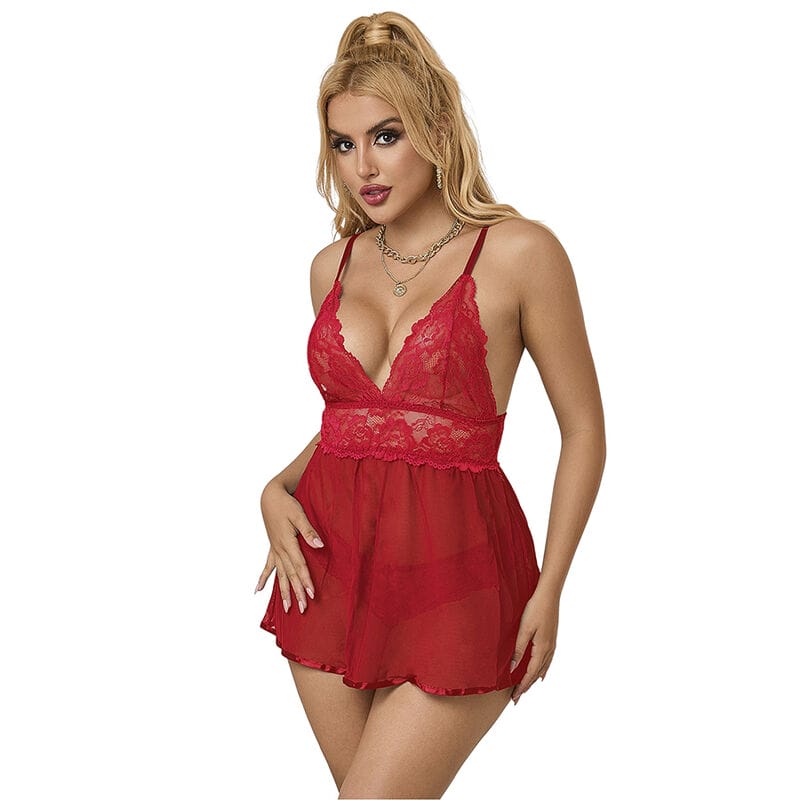 SUBBLIME - 953836 BABYDOLL APERTURA TRASERA + PANTIE ROJO S/M - Imagen 5